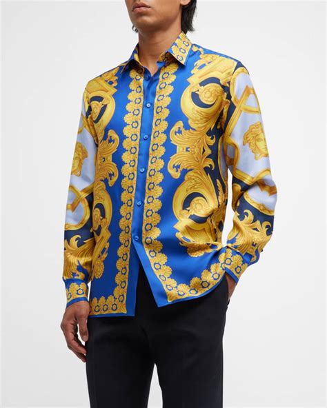 replica versace silk shirts men|1st copy versace shirt men.